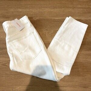 Good American White Jeans Good Curve Skinny Crop High Rise Women's 31 Denim NWT